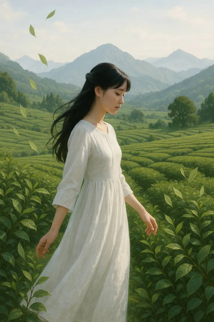 白茶的形象氛圍示意，不過我希望女生樣貌可以更高冷一點 ( AI生圖 )