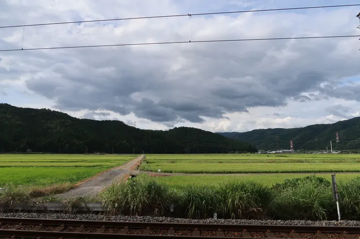 遠眺玄蕃尾城，玄蕃尾城是福井的，但蓋章在滋賀的余吳站。