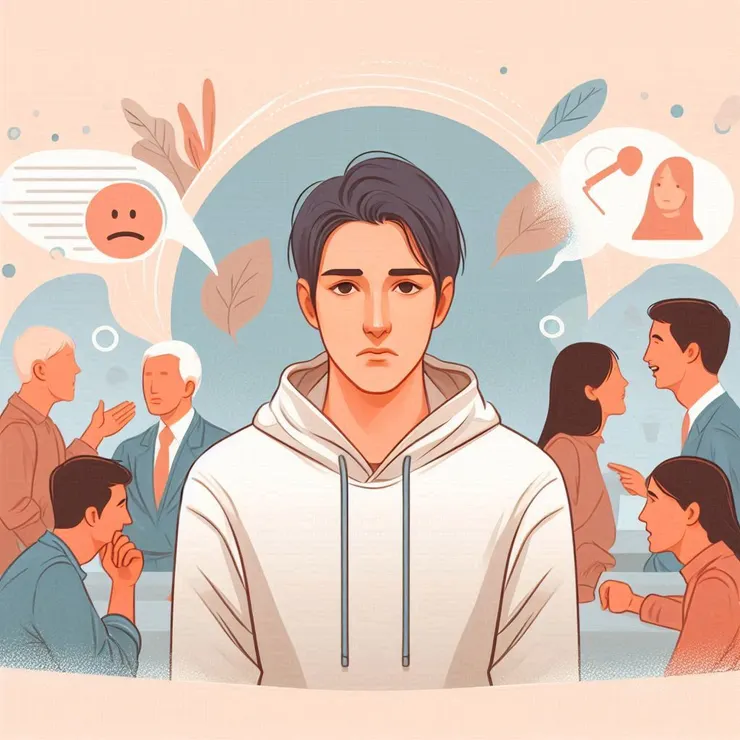 意向圖：當別人熱情聊天的時候，自己靜靜的思考事情，做好工作上的事就好，減少不必要的閒談和八卦。當然，該溝通互動的地方還是要做的，兩者必須平衡。(圖片來源：Copilot AI 生成圖)