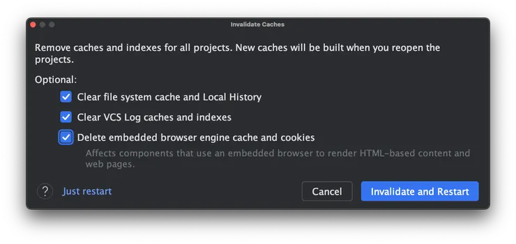 Invalidate and Restart