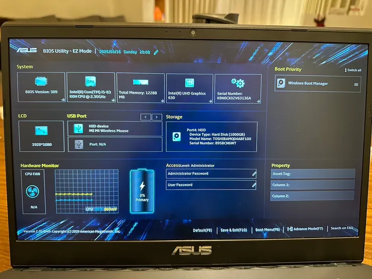 苦主說，一開機就直接進到這邊。