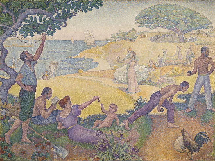 Paul Signac 《In the Time of Harmony: The Joy of Life–Sunday by the Sea》1893-1895年 | 私人收藏