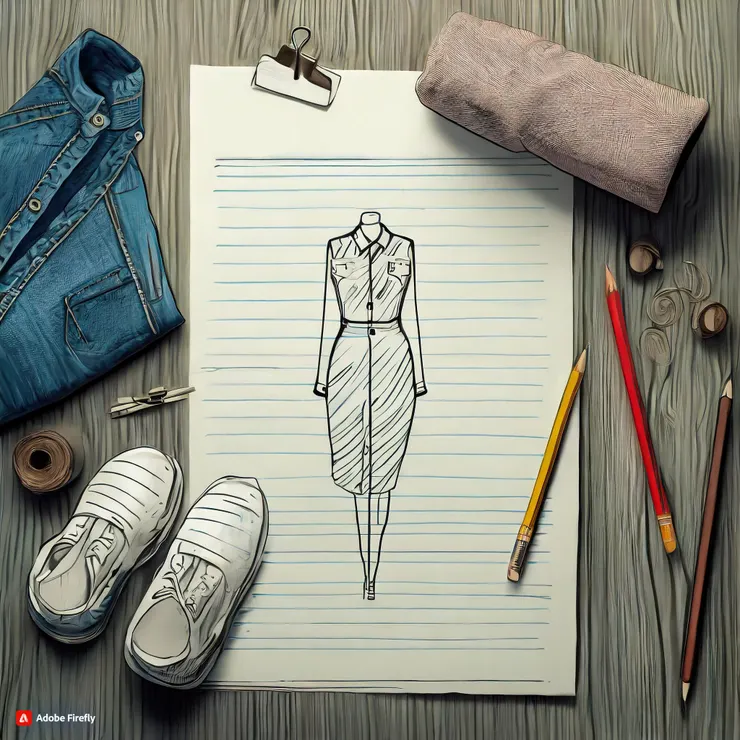 由AI生成的服裝設計草圖