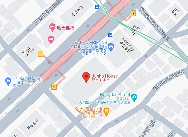 從九號地鐵上來直達民宿，方便到家｜弘大住宿推薦Junho's House