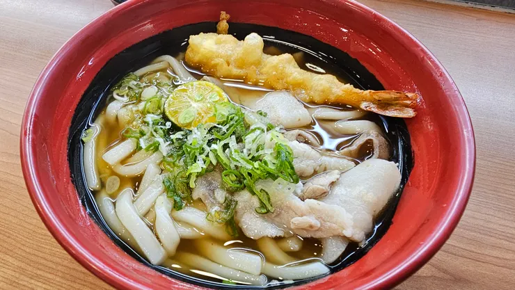 豬肉炸蝦烏龍麵!我真的很愛吃炸蝦!