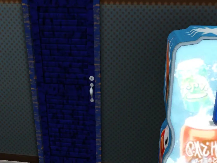 我在Sims 3找不到男女廁的門，不知為何Sims 4居然有...唯有用顏色區分。這樣一定沒理由進錯了吧。