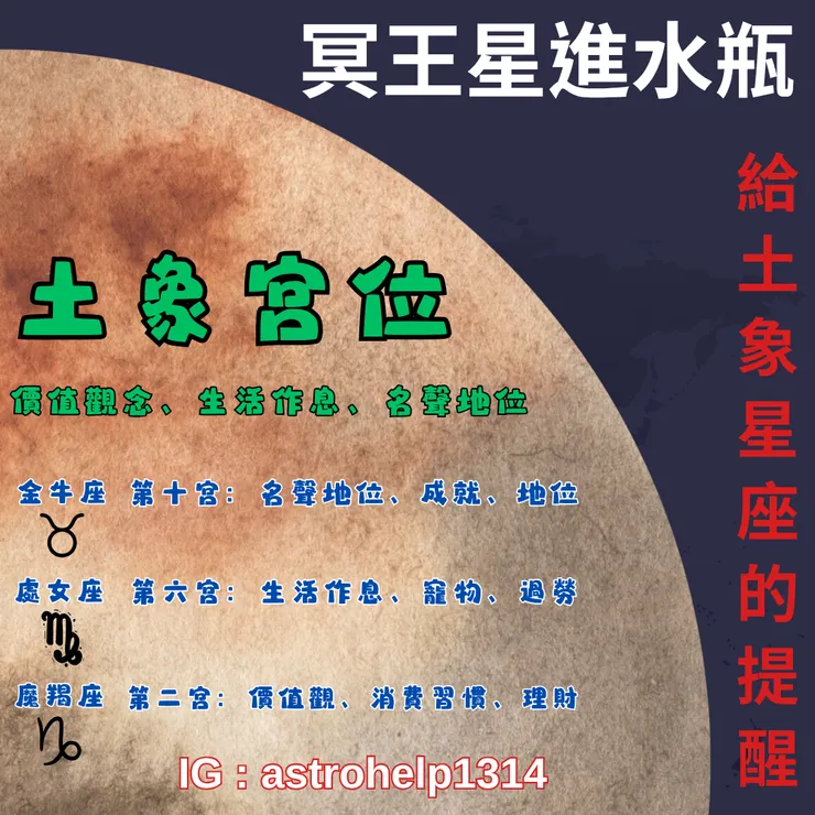 冥王星水瓶對土象星座的影響