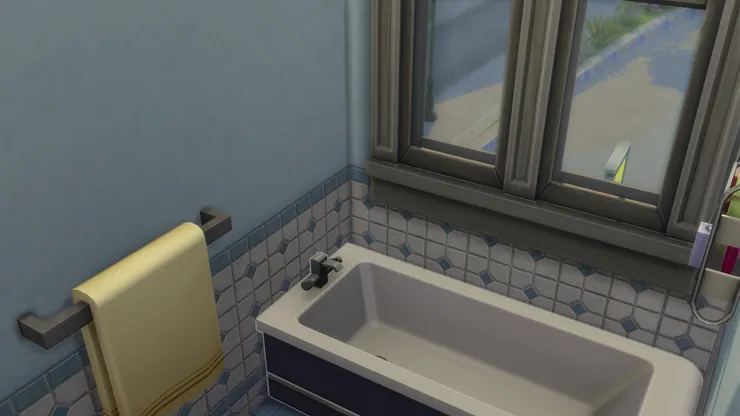 可以看著街景泡澡，但大麥可未必有心思，趕快洗完趕快出來。