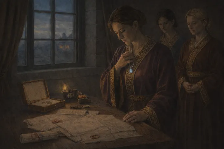 阿斯媞婭三世戴上舊月石項鍊