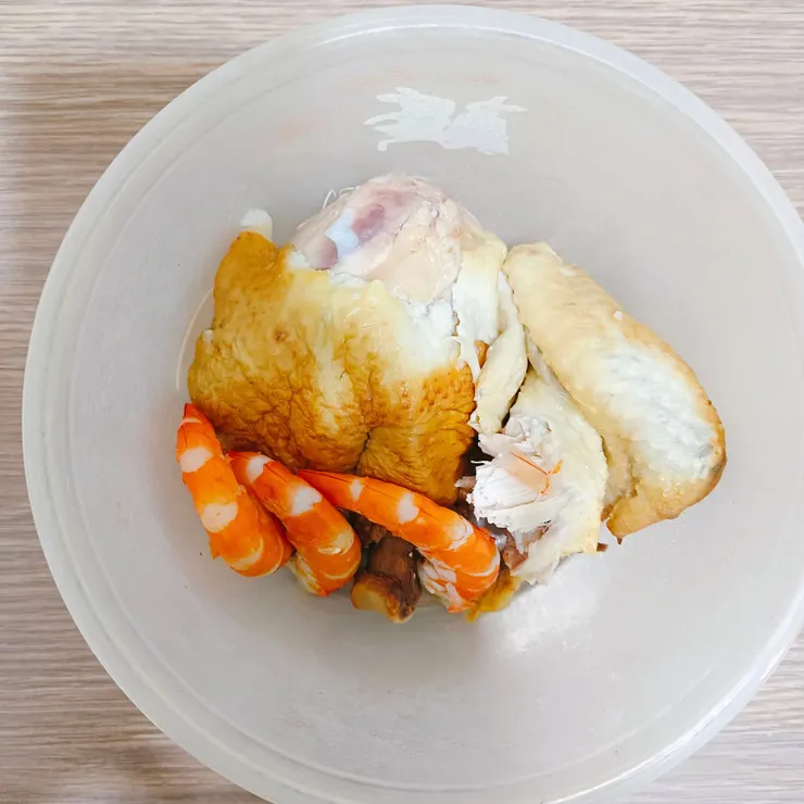 雞肉、蝦子