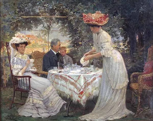 家庭茶會，1909 年。