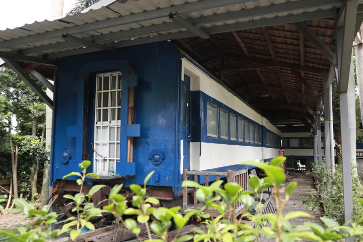 與新幹線相同的藍白條紋塗裝