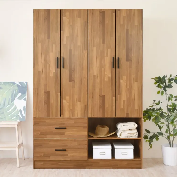 HOPMA美背鄉村四門二抽大空間衣櫃 台灣製造