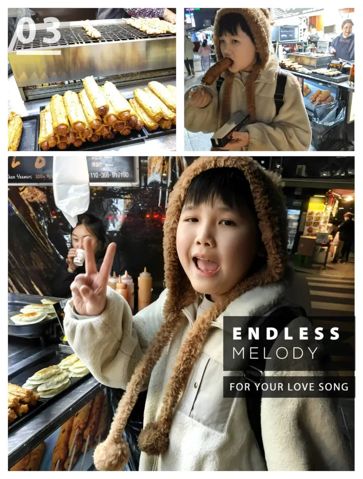 小孩不耐餓,結束汗蒸幕後先來支魚板攤販小吃。