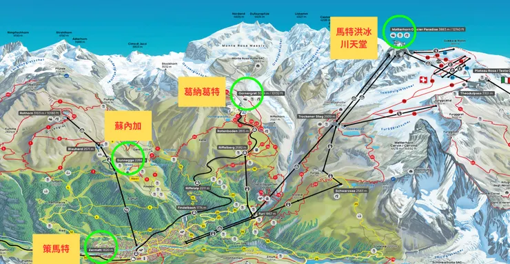 策馬特山區地圖