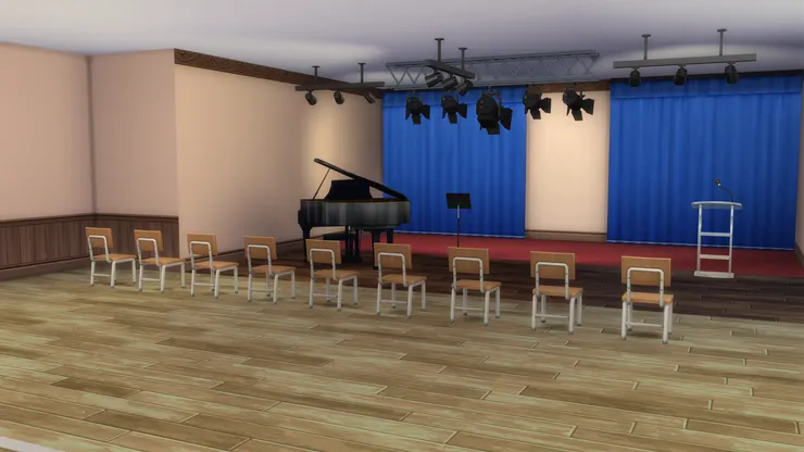 禮堂最前方是舞台。