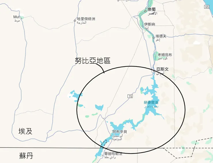 努比亞地區地圖