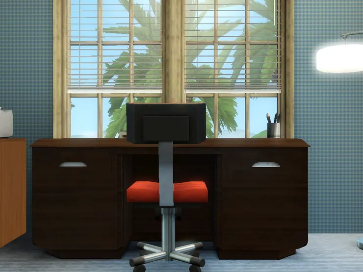 本來這書房佈置成簡單安寧，可以很專心做事，但窗外這片美景定叫人分心。