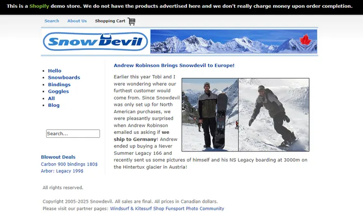 現在你還可以看到當初 Snowdevil 的網站。