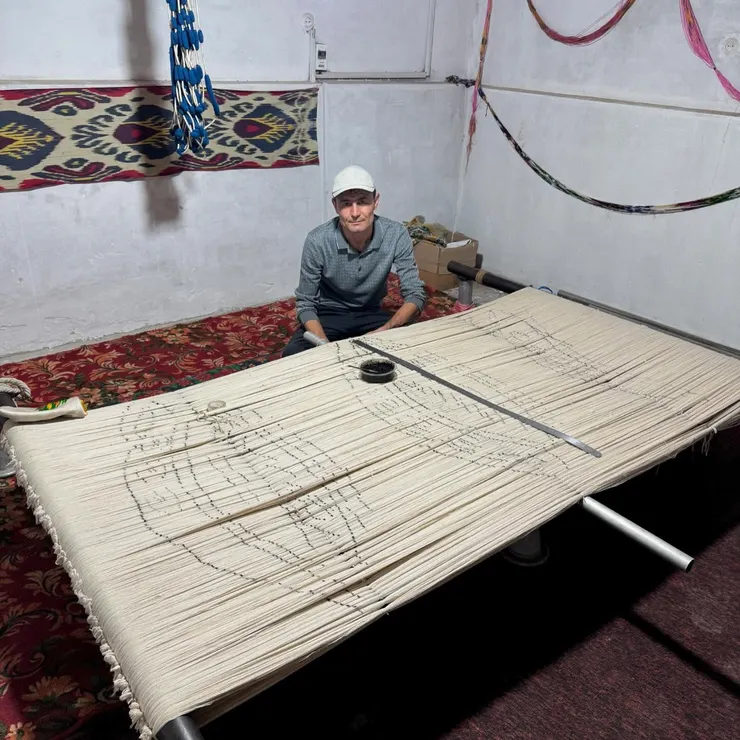 絲綢染色前的圖樣繪製