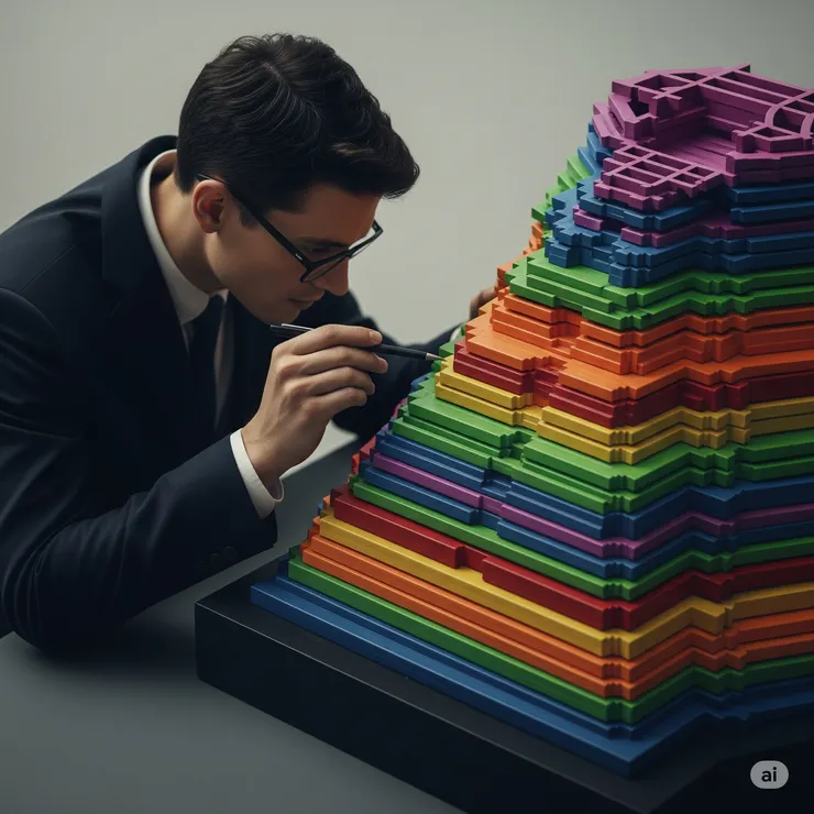 Gemini。請幫我畫張圖：分析時要注意層次