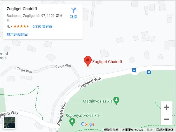 先搭公車去Zugliget Chairlift