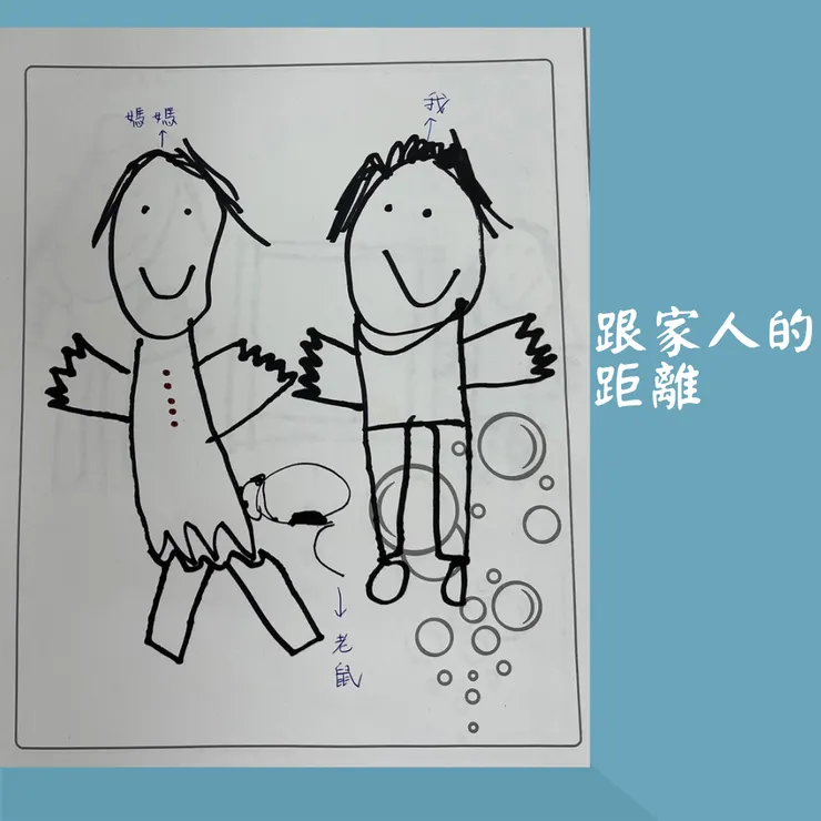 跟家人之間可以很靠近，一隻老鼠的距離就可以。