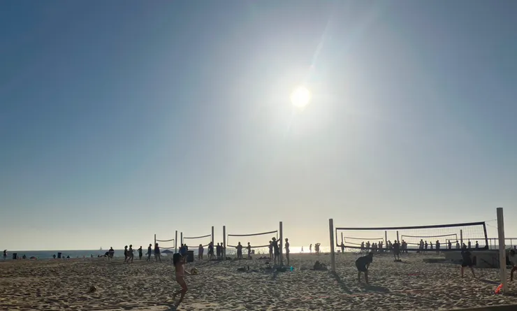 很多沙灘排球啊！