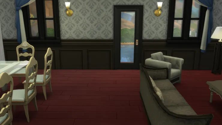 當時住的房子其實有兩個進出口，即是兩扇大門。一扇就在廚房，其實是後門，但我家人都從那裏進出；另一扇則在客廳，沒這麼正中，偏一點，但這扇門的路上有惡狗，我還被追過一次！自此便不敢再走這裏了。而圖中這門是讓小人進出泳池用。