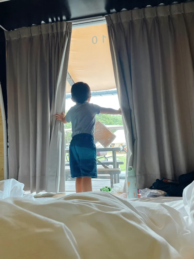 路易起床後這樣看外面也很可愛(///▽///)