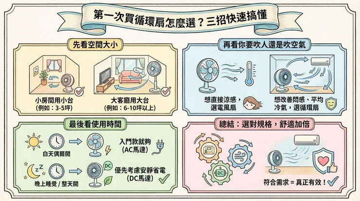 第一次買循環扇怎麼選?三招快速搞懂