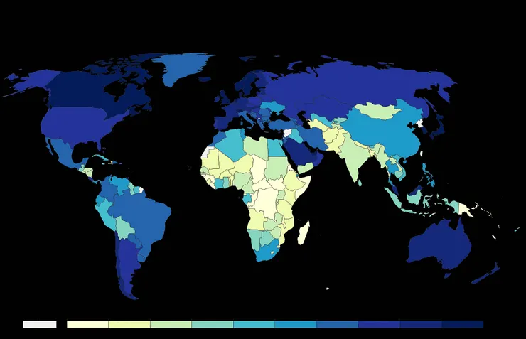 世界各地數位能見度光譜
