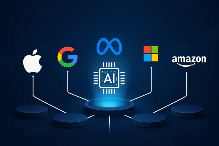 AI 巨頭：Apple、Google、Meta、Microsoft、Amazon。 