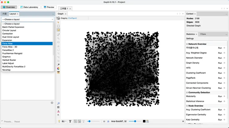 選取網絡的佈局