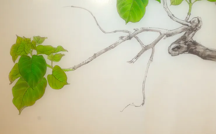  〈春律─向林玉山老師致敬／三月之晨〉局部－泡桐