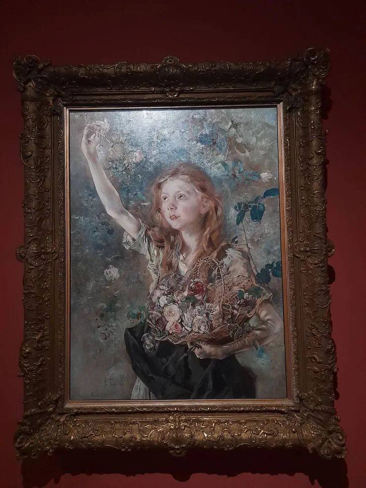 Anton Romako 的《採玫瑰者》