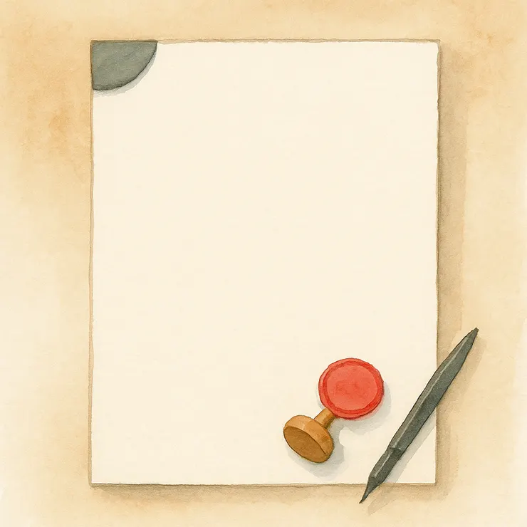 先留白,再落款。