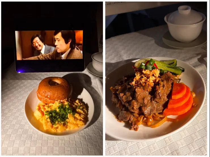 單趟長達10小時以上的飛行時間中，睡醒了都可以叫點心來吃，這服務勝過去飯店住宿