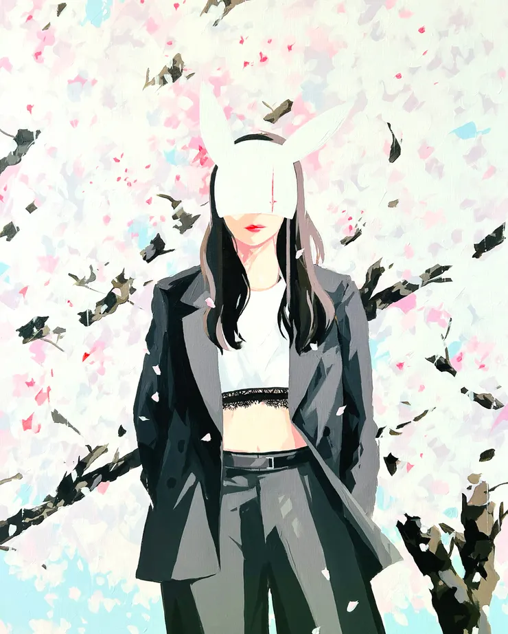 有村佳奈作品《Go My Own Way》2024, 壓克力彩、畫布, 91cm x 72.7cm