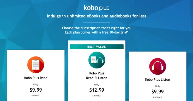 樂天Kobo Plus無限任讀任聽All You Can Read & Hear！