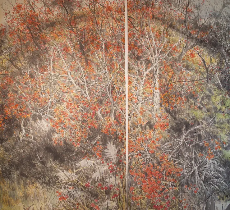 〈浯島秋韻〉局部－烏桕