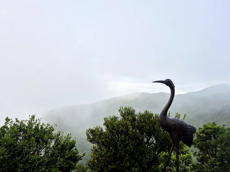 5:50來到太和山頂，可惜白牆一片，沒有展望，看不到優美的頭城海灣。