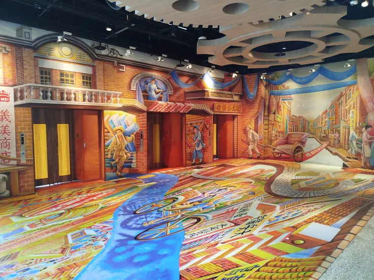 3D立聽繪畫風格的電梯等候區