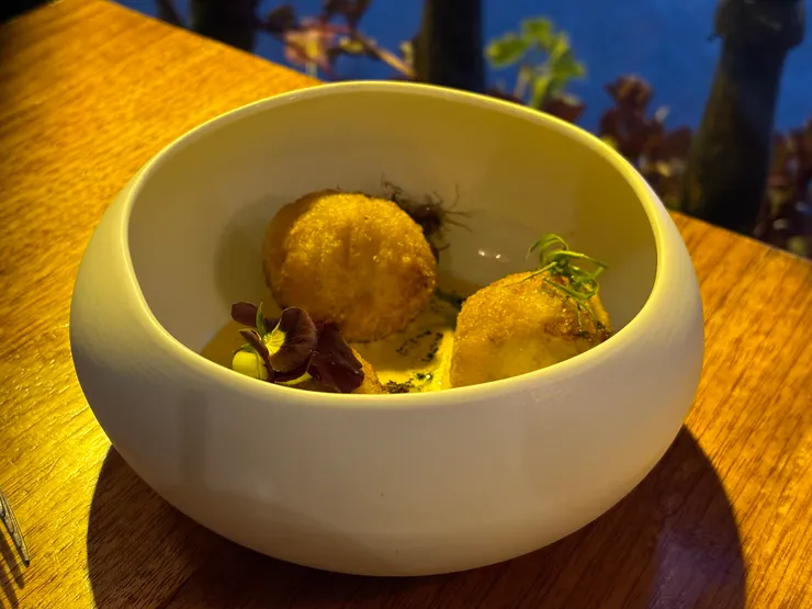 Croquetas de choclo con queso，炸乳酪玉米球