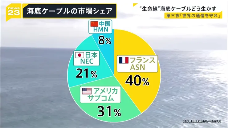 日本NEC目前市佔約21%，法國ASN佔40%、美國Subcom佔31%、中國HMN佔8%