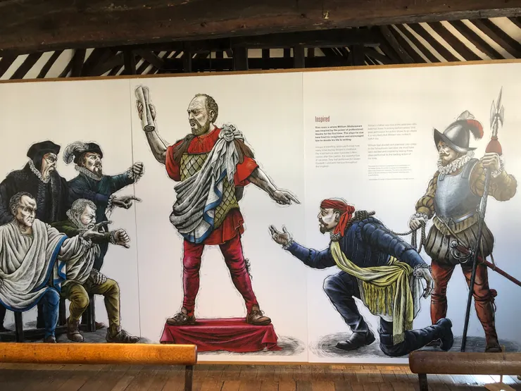 此圖表說明莎翁小時候曾在該文法學校受到戲劇的薰陶