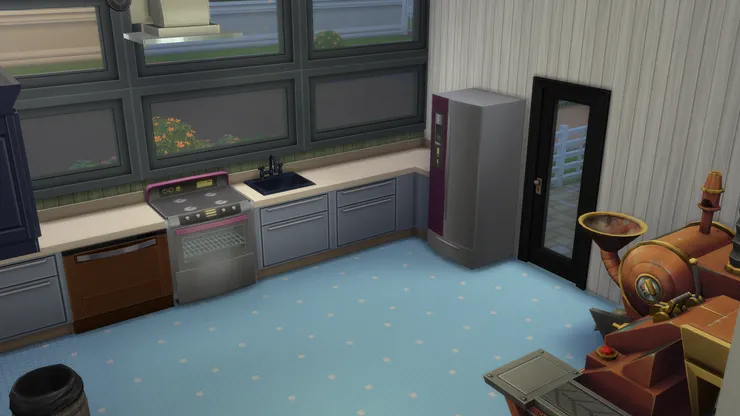 廚房採用自然風格，有大窗戶，看起來很舒服。