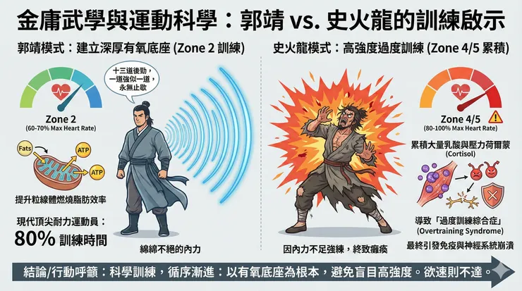 郭靖模式（Zone 2 訓練） / 史火龍模式（過度訓練）