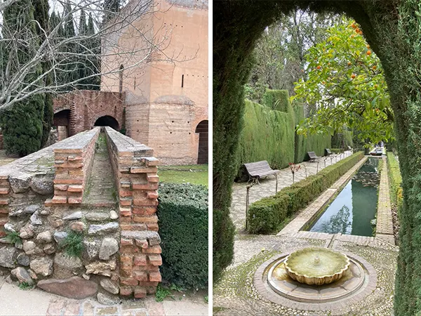 (左)被截一半的早期水道 (右)可野餐的庭園區