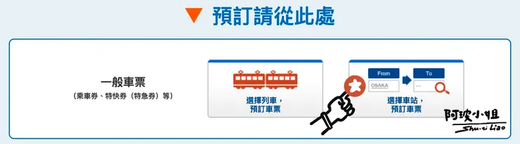 Step 01：滑到底部，點選「選擇車站，預訂車票」
